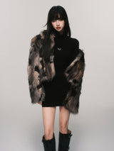 marble fur short jacket mx0076 