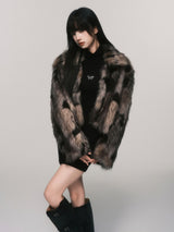 marble fur short jacket mx0076 