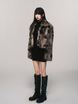 marble fur short jacket mx0076 