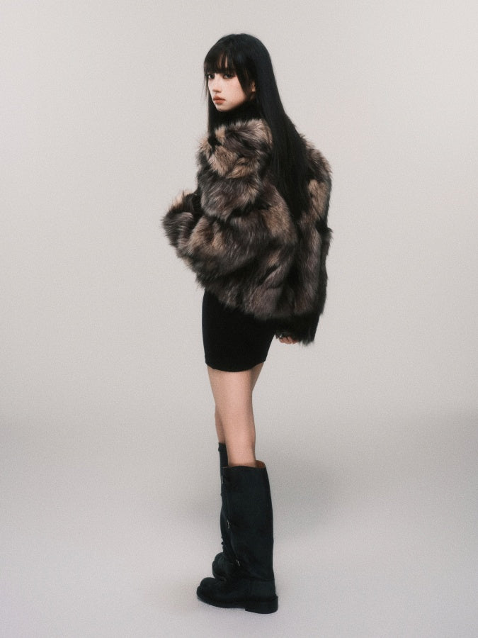 marble fur short jacket mx0076 