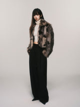 marble fur short jacket mx0076 