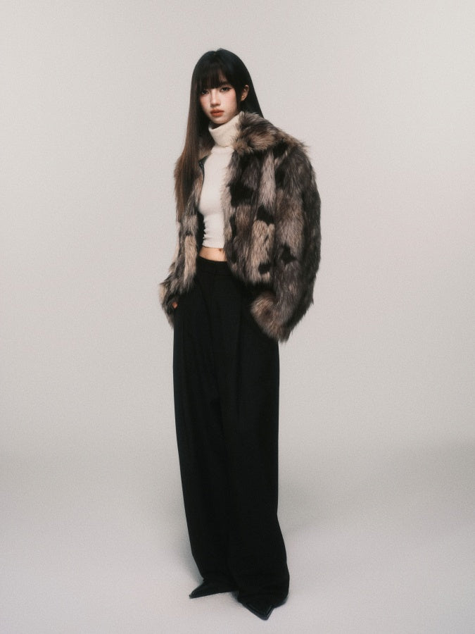 marble fur short jacket mx0076 