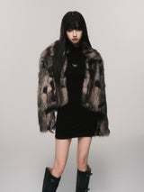 marble fur short jacket mx0076 