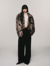 marble fur short jacket mx0076 