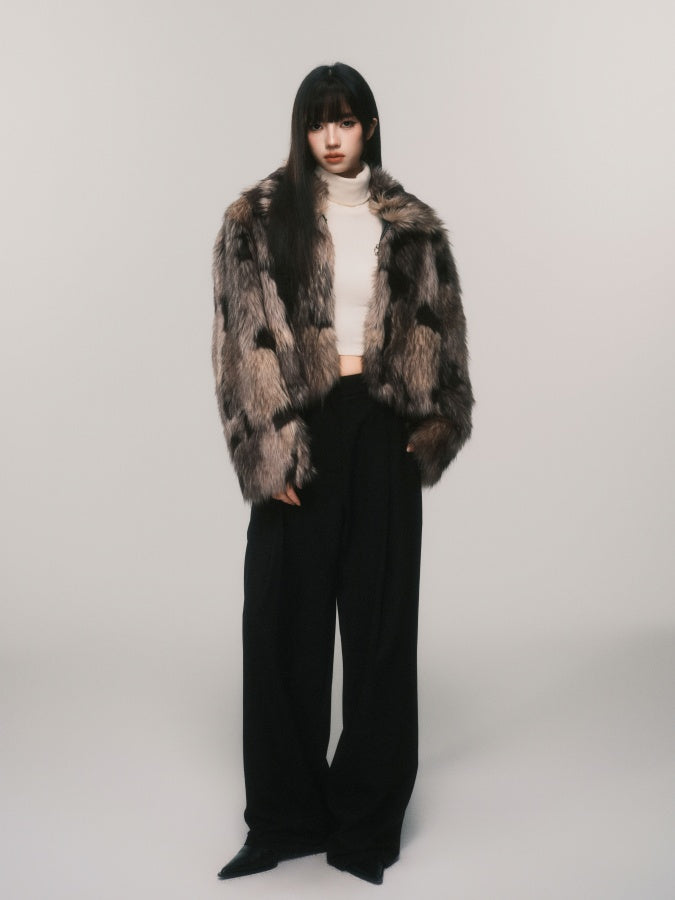 marble fur short jacket mx0076 