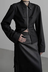 zip up silhouette shirt mx0099 