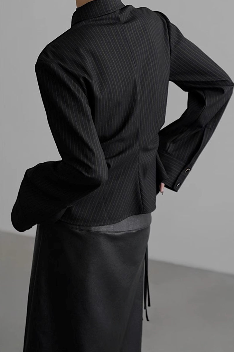 zip up silhouette shirt mx0099 