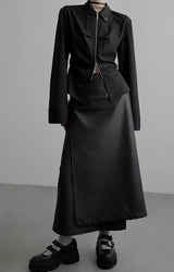 zip up silhouette shirt mx0099 