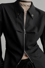 zip up silhouette shirt mx0099 