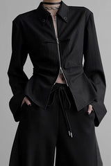 zip up silhouette shirt mx0099 