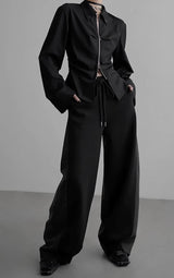 zip up silhouette shirt mx0099 