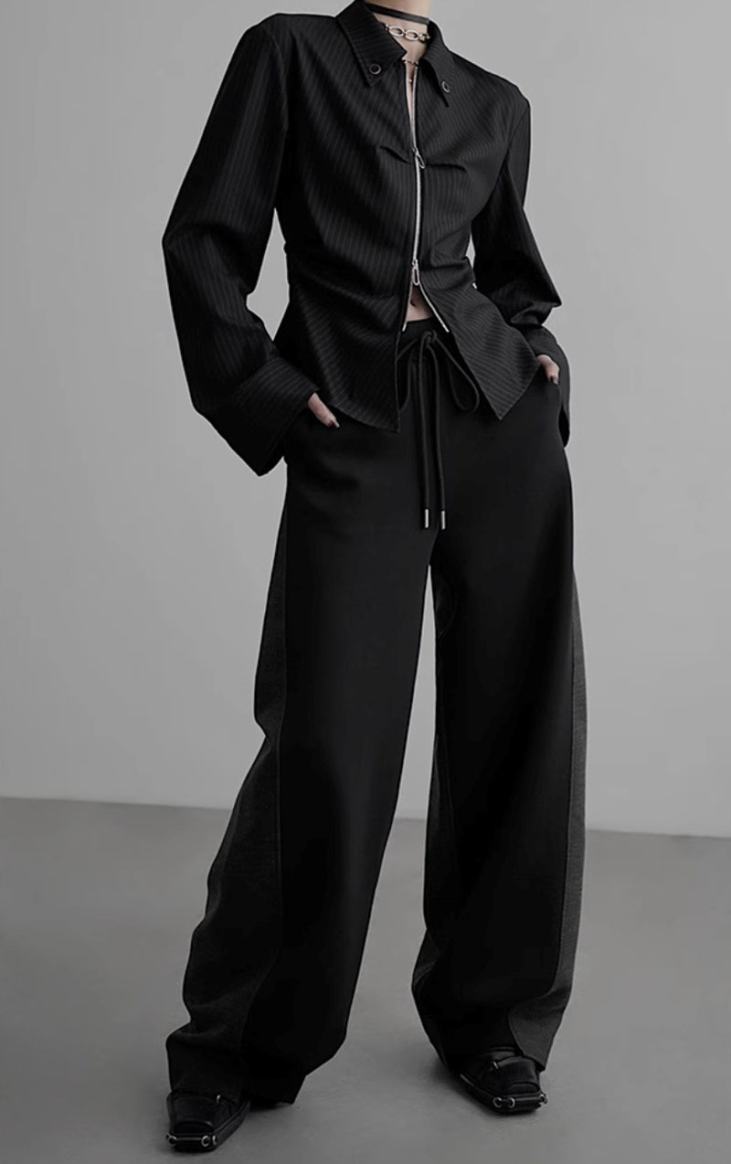 zip up silhouette shirt mx0099 