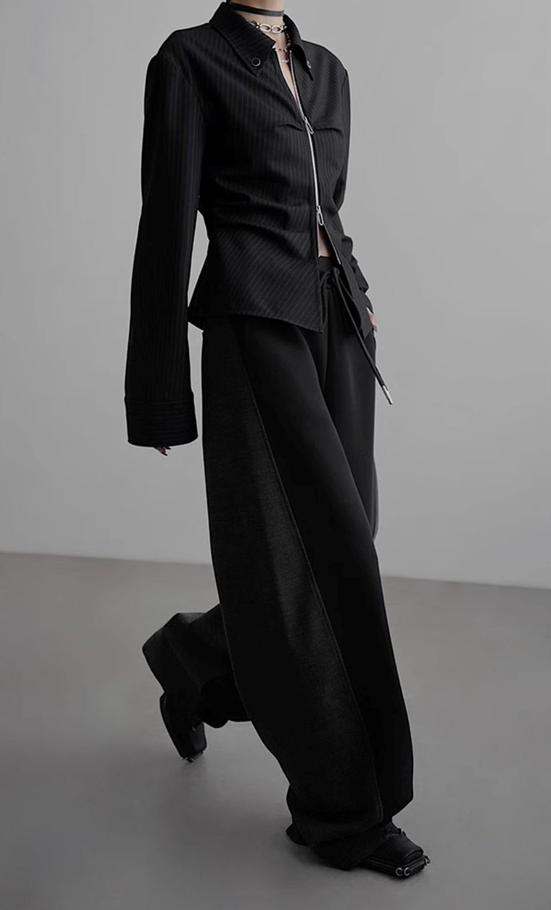 zip up silhouette shirt mx0099 