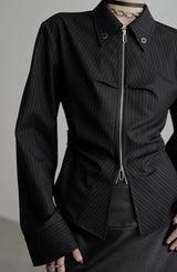 zip up silhouette shirt mx0099 