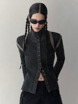high neck stylish cardigan mx0067 