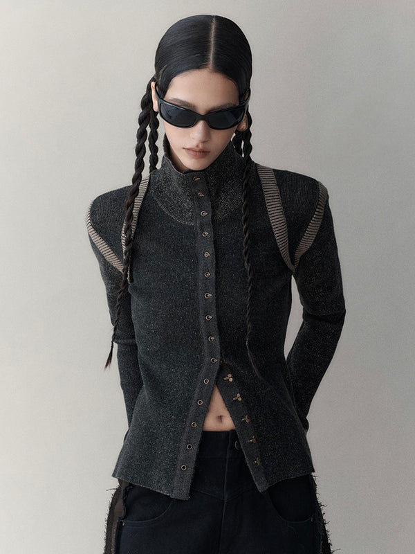 high neck stylish cardigan mx0067 