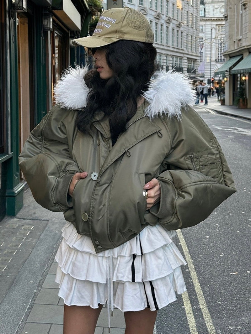 vintage fur short jacket mx0035 