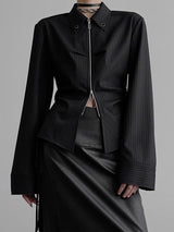zip up silhouette shirt mx0099 