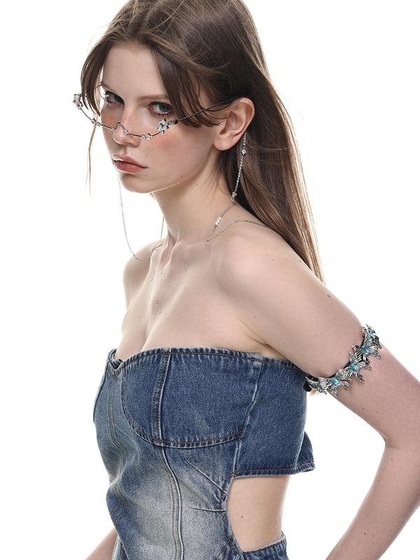 crystal chain edge glasses mx0108