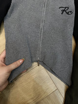 high neck bicolor zip-up knit mx0044 