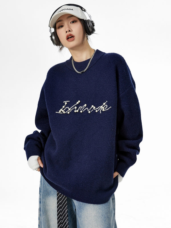pearl logo high neck knit mx0070 