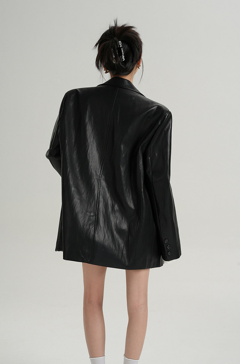 loose leather jacket mx0115 