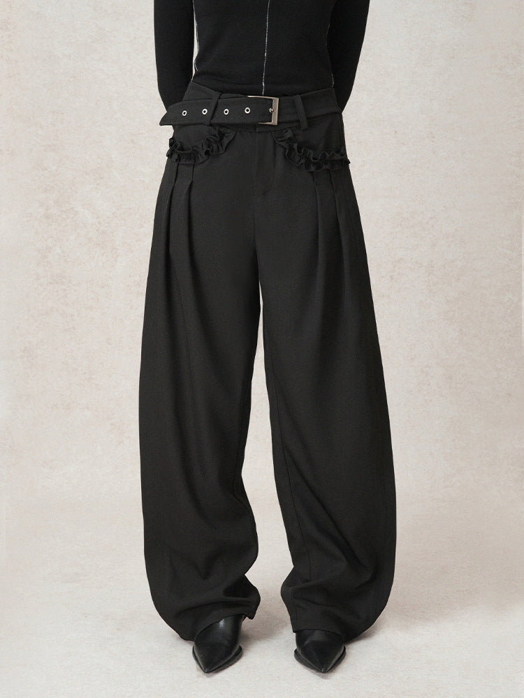 waist buckle design slacks mx0095 