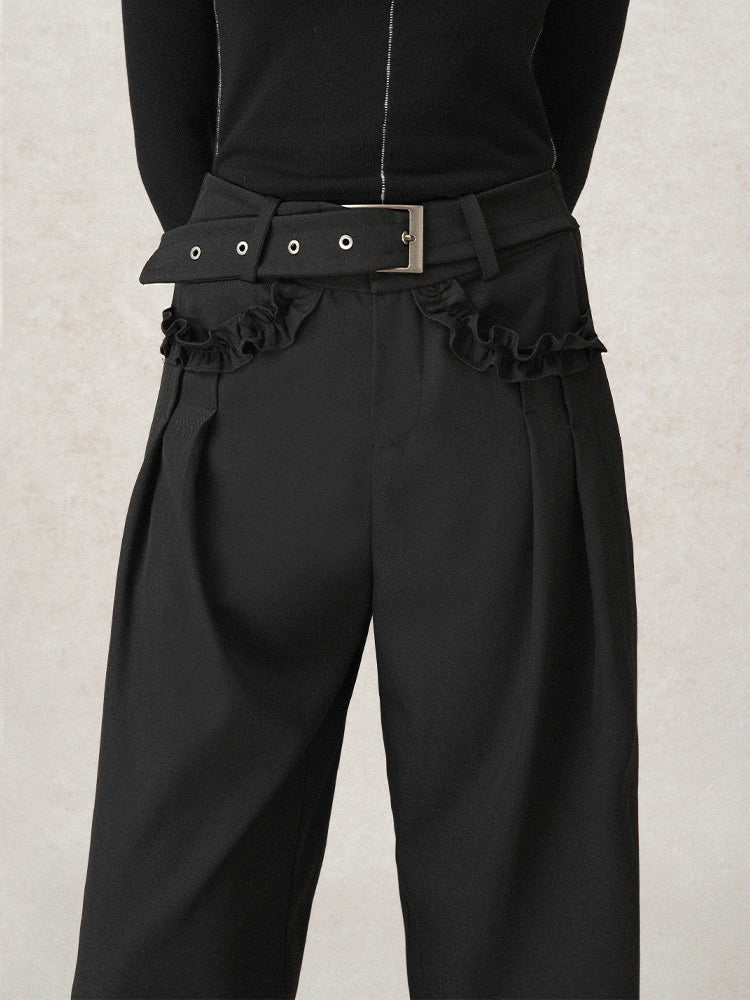 waist buckle design slacks mx0095 
