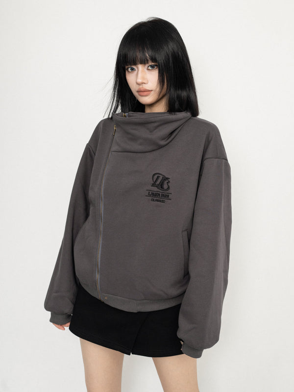 high neck zip up hoodie mx0037