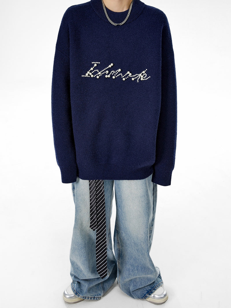 pearl logo high neck knit mx0070 