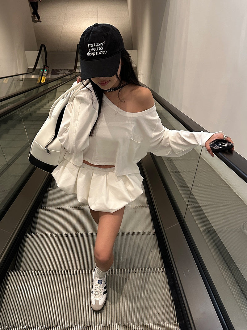 one-shoulder short cut shirt mx0124 