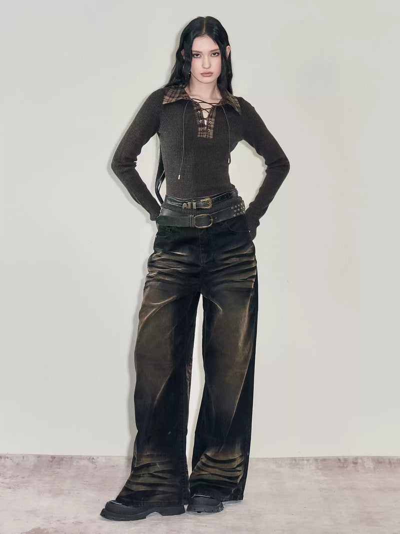 heavy duty washed denim pants mx0082 