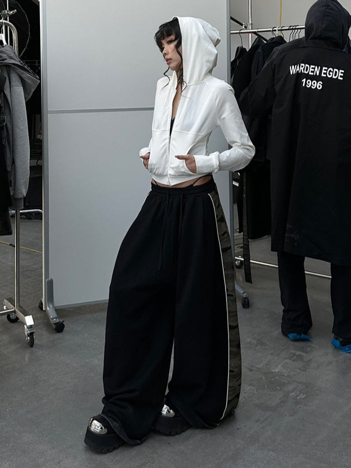 camouflage bicolor wide street pants mx0084 
