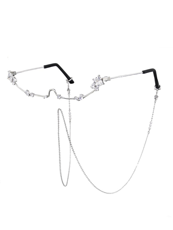 crystal chain edge glasses mx0108
