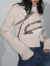 painted asymmetric knit tops mx0069