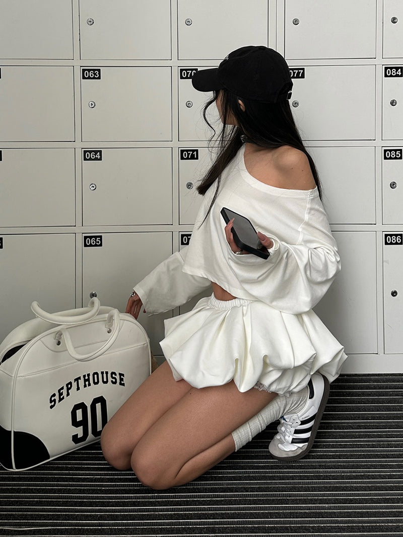 one-shoulder short cut shirt mx0124 