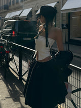 V-cut white tube top mx0125 