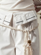 waist contrast wide pants mx0068 