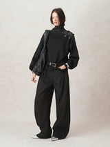 waist buckle design slacks mx0095 