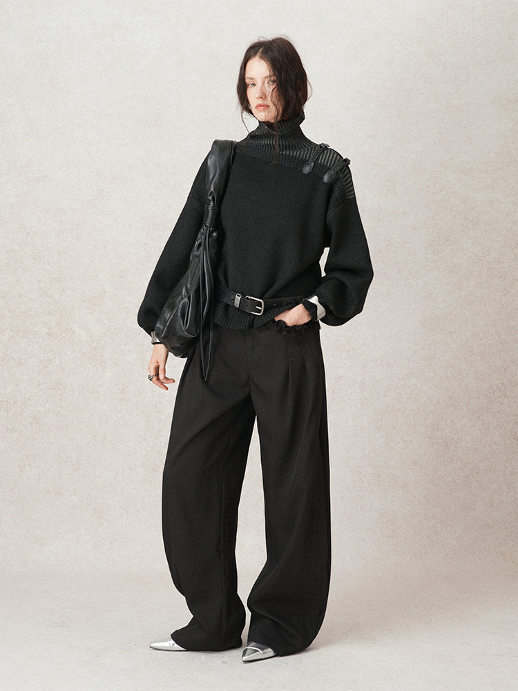 waist buckle design slacks mx0095 