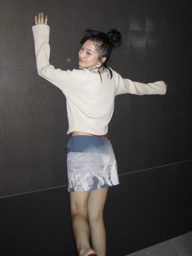 painted asymmetric knit tops mx0069