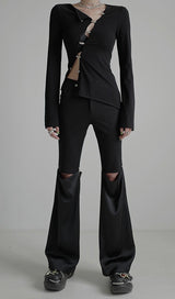 buckle design lady tops mx0098 