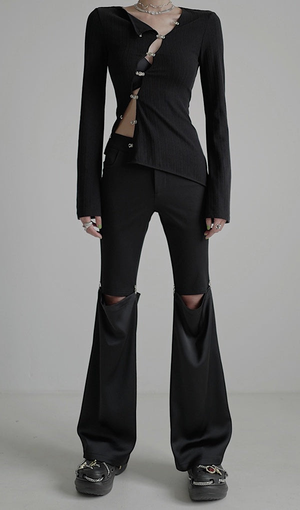buckle design lady tops mx0098 