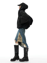 draped silhouette zip-up tops mx0090 