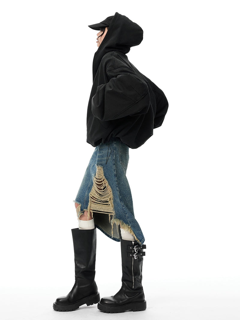 draped silhouette zip-up tops mx0090 