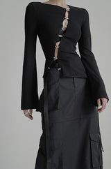 buckle design lady tops mx0098 