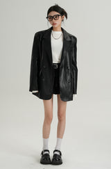loose leather jacket mx0115 