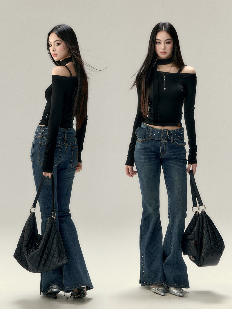 one shoulder strap korean tops mx0106 