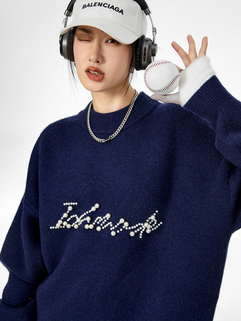 pearl logo high neck knit mx0070 