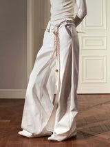 waist contrast wide pants mx0068 